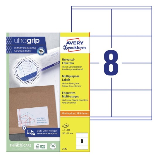 aa215a760770 Avery Multipurpose Labels 105 x 70mm (A4) - Image 1